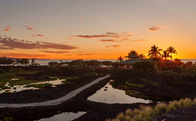 Beach Elegance - Sunset in the backyard - Hawaii Vacation Home