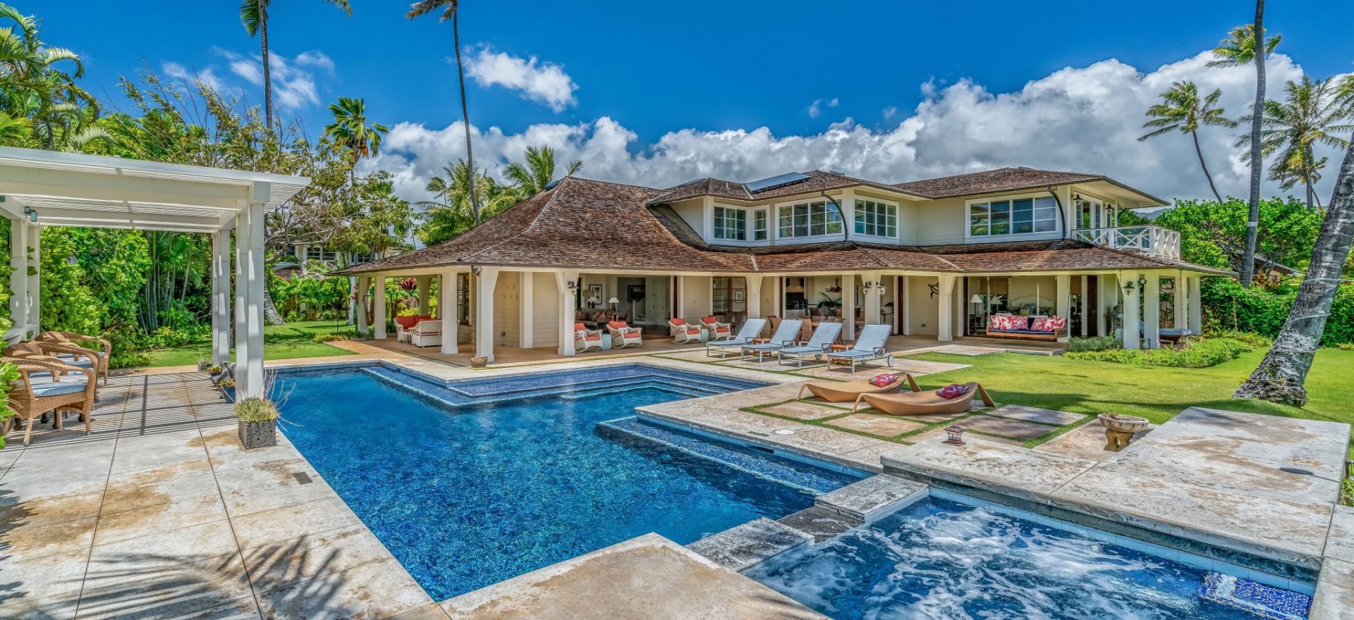 Coral Reef - Back of home with pool - Oahu Vacation Home