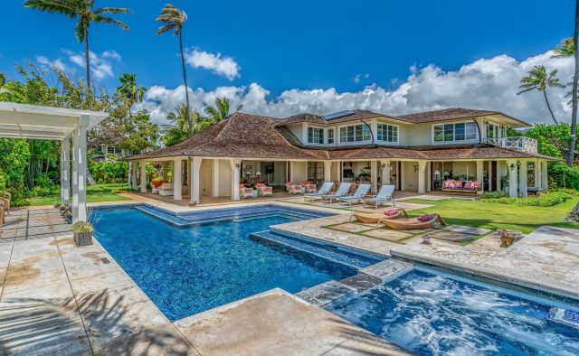 Coral Reef - Back of home with pool - Oahu Vacation Home