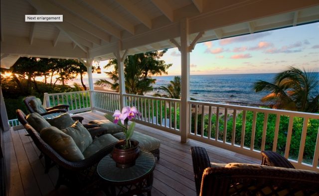 Beach Terrace - Back Porch at sunset - Hawaii Vacation Home