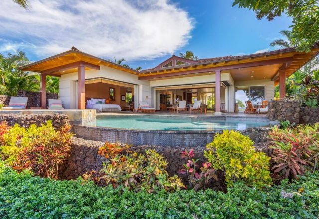 Maluhia Hale - Back of home and pool - Hawaii Vacation Home