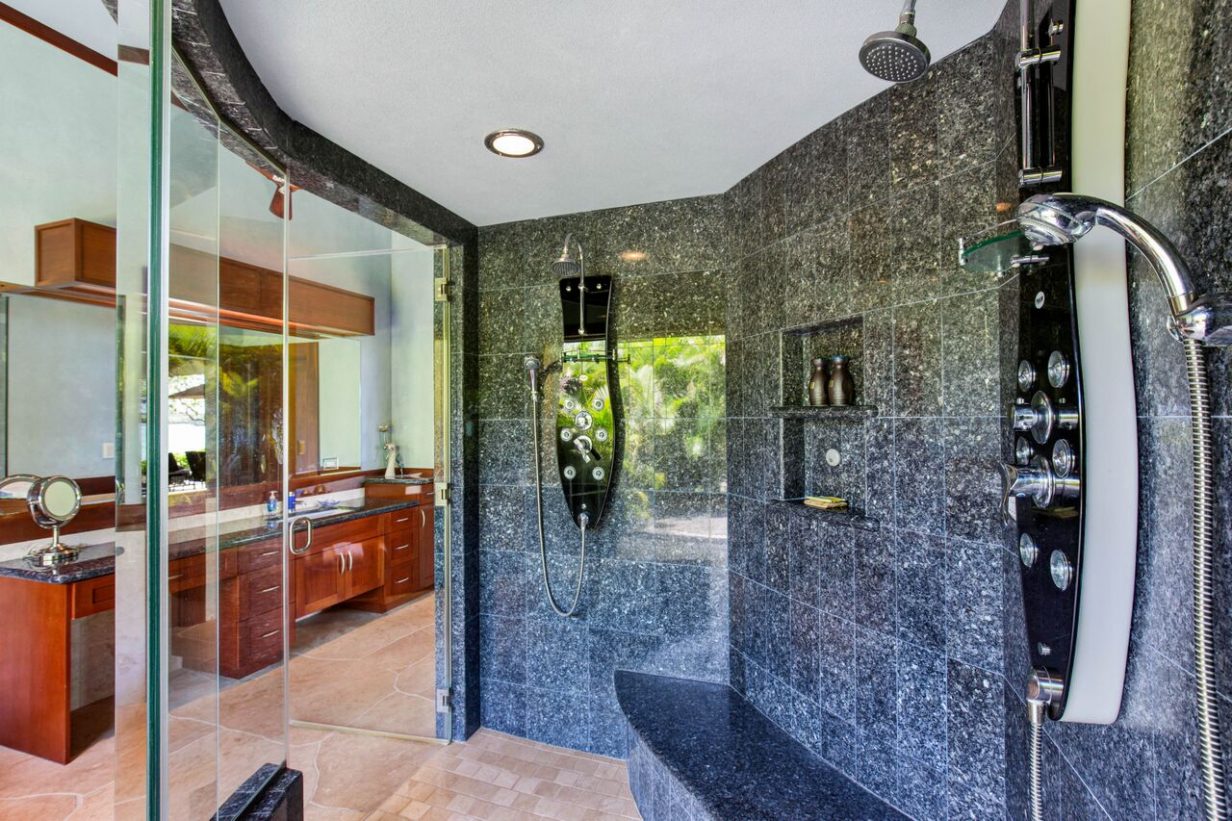 Cobalt Sky - Master Bathroom shower - Hawaii Vacation Home