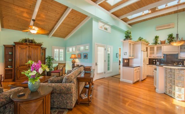 Healing Waters - Living area and kitchen - Kauai Vacation Home