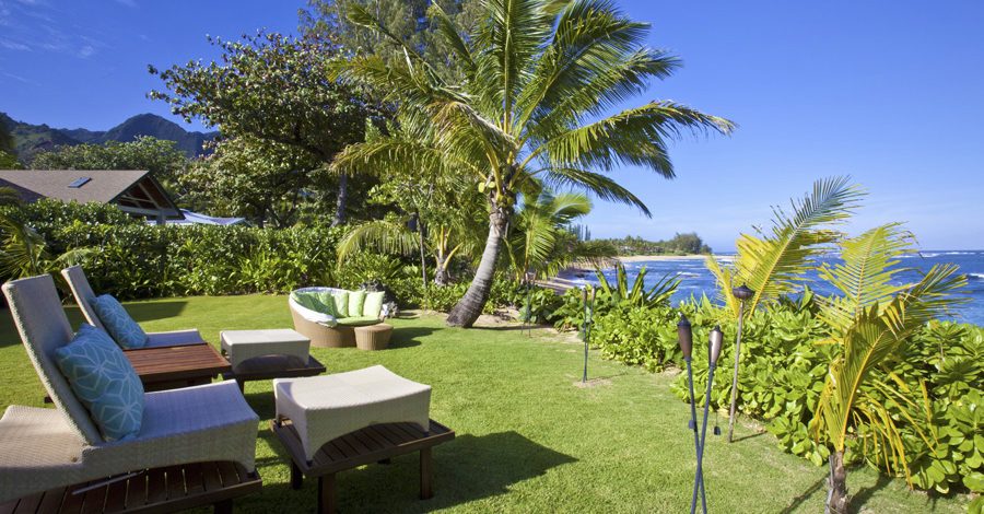 Hidden Passion - Backyard Lounge Chairs and ocean views - Kauai Vacation Home