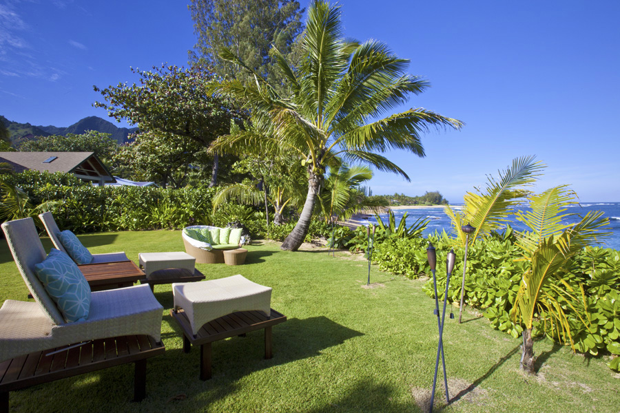 Hidden Passion - Backyard Lounge Chairs and ocean views - Kauai Vacation Home