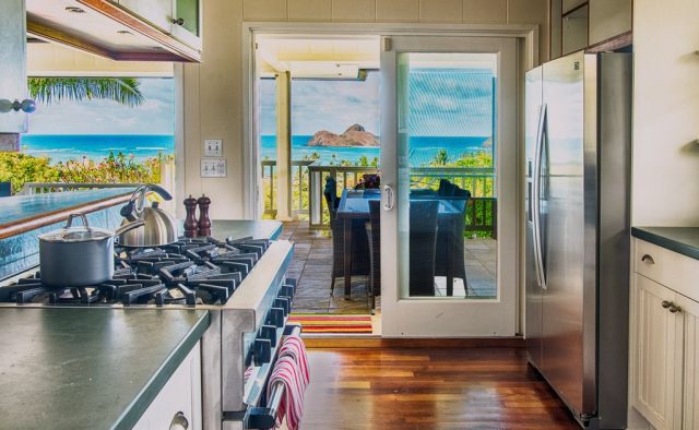 Kehaulani - Kitchen and balcony access - Oahu Vacation Home
